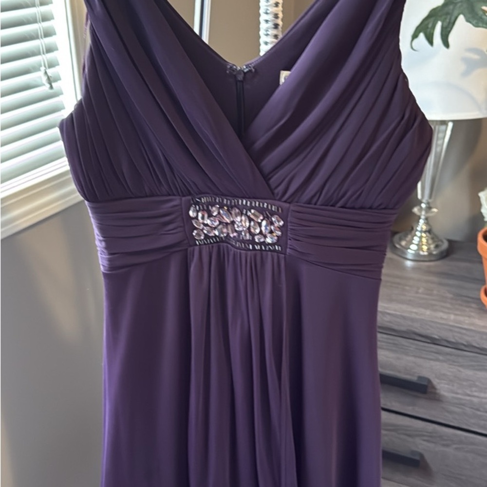 Purple Ruched Semi Formal Dress